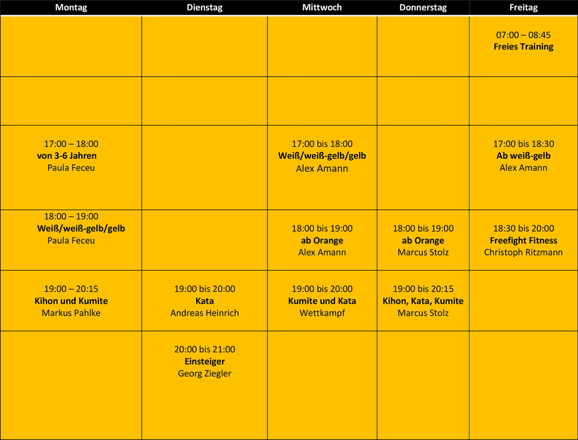 Trainingsplan