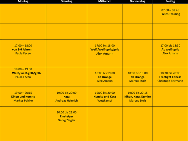 Trainingsplan